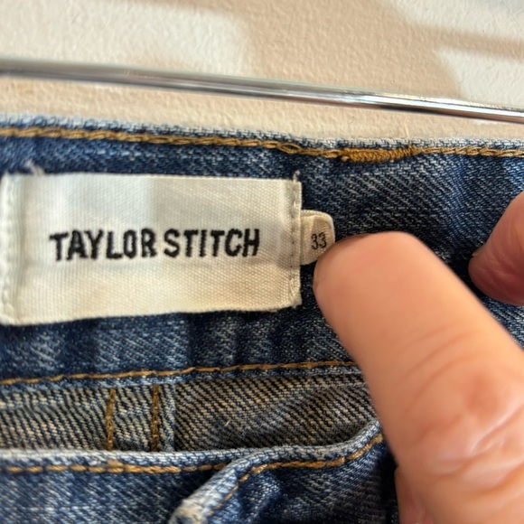TAYLOR STITCH Sz 33 Slim Button Fly Mid-Wash 100% Organic Cotton Jeans - Picture 6 of 15